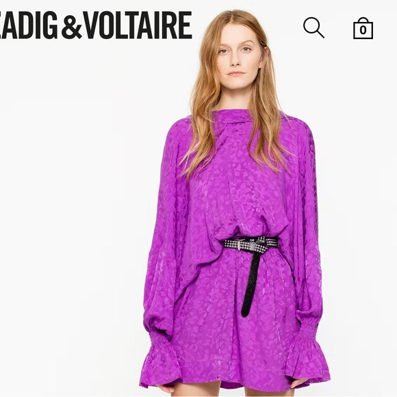 Zadig & Voltaire Vibrant Purple Scarf - Picture 1 of 6